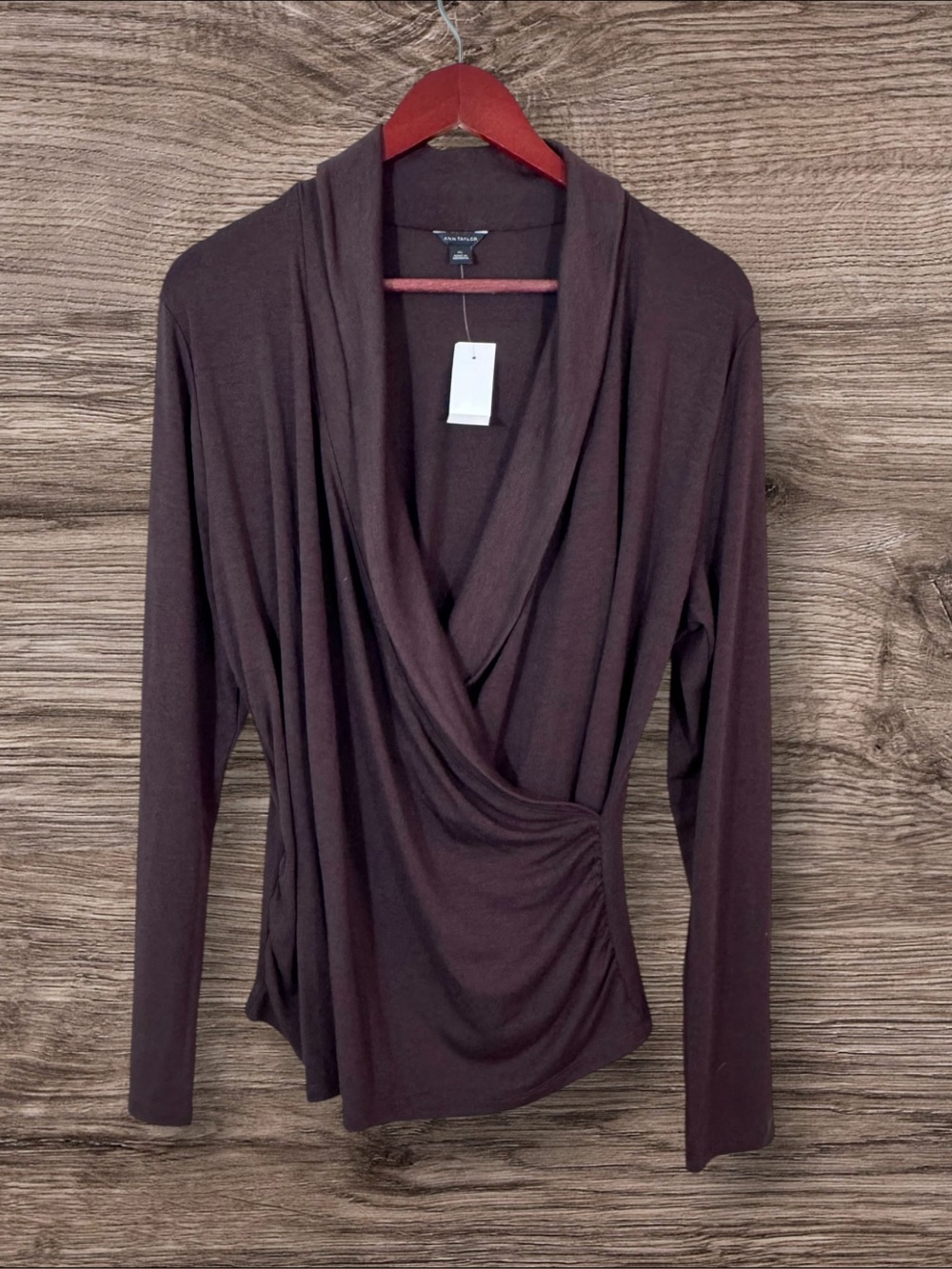 Ann Taylor Brown Shawl Collar Long Sleeved Sweater XL NWT May fit smaller